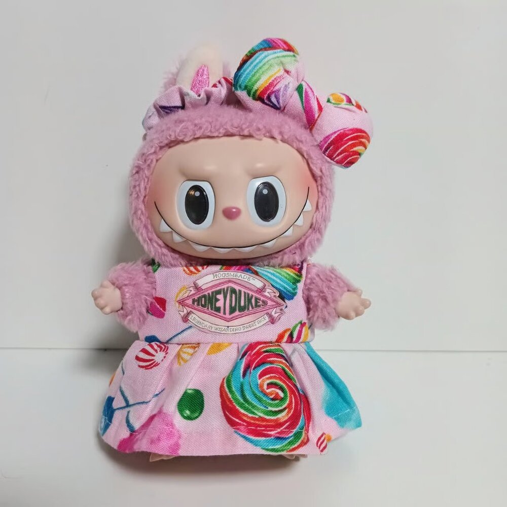 Harry Potter Honeydukes Candy Dress and Matching Bow to fit Labubu